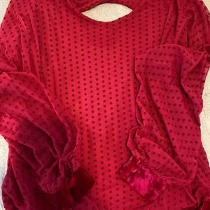 Polka dot long sleeve blouse